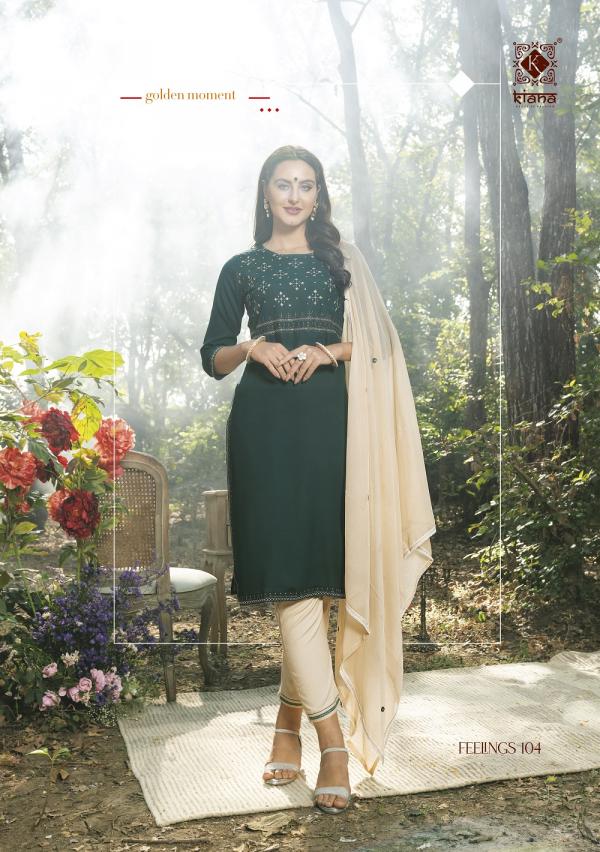 Kiana Feelings Fancy Kurti With Bottom Dupatta Collection